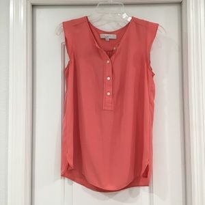 LOFT coral sleeveless top. Size xs